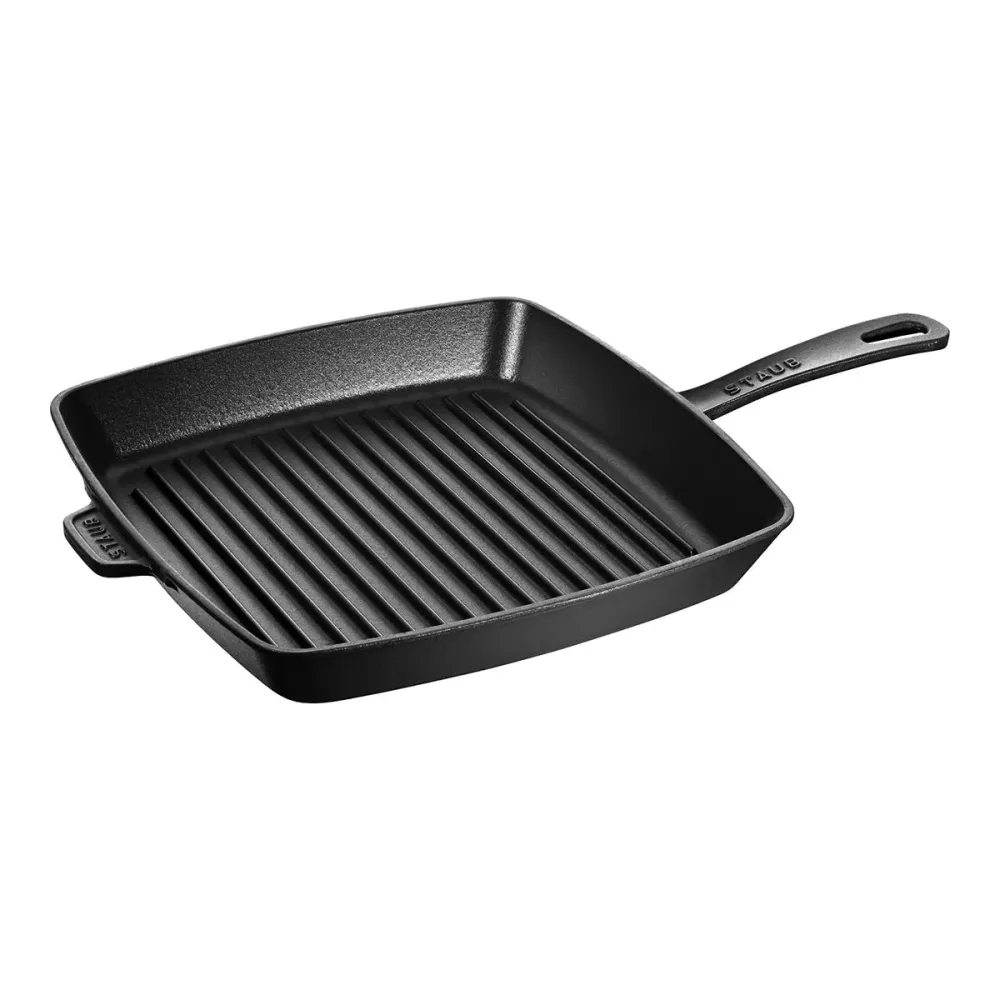 Grillpanne 30 x 30cm, svart, støpejern - STAUB 🇫🇷