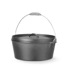 Støpejernsgryte / dutch oven med lokk på 7,2 liter – tradisjonell og jevn matlaging