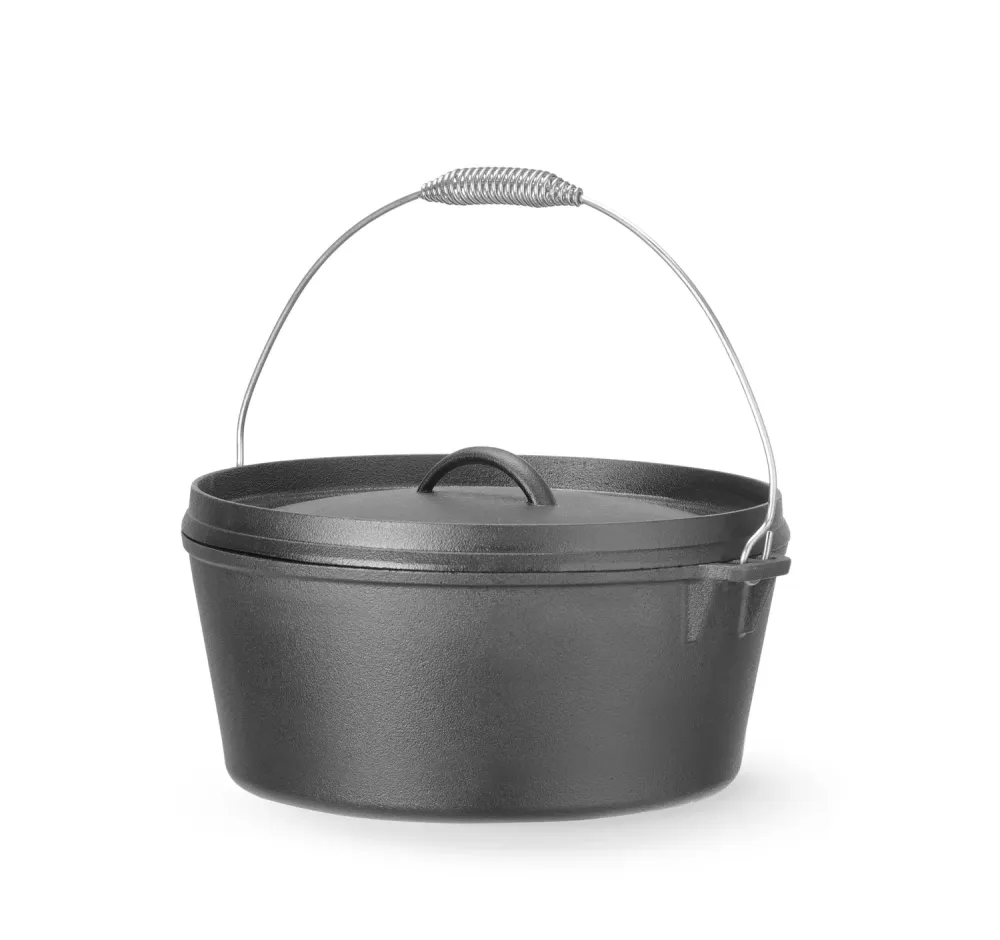Støpejernsgryte / dutch oven med lokk på 7,2 liter – tradisjonell og jevn matlaging