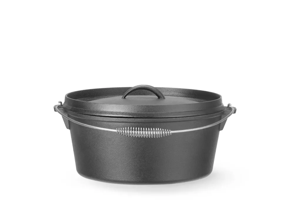 Støpejernsgryte / dutch oven med lokk på 7,2 liter – tradisjonell og jevn matlaging