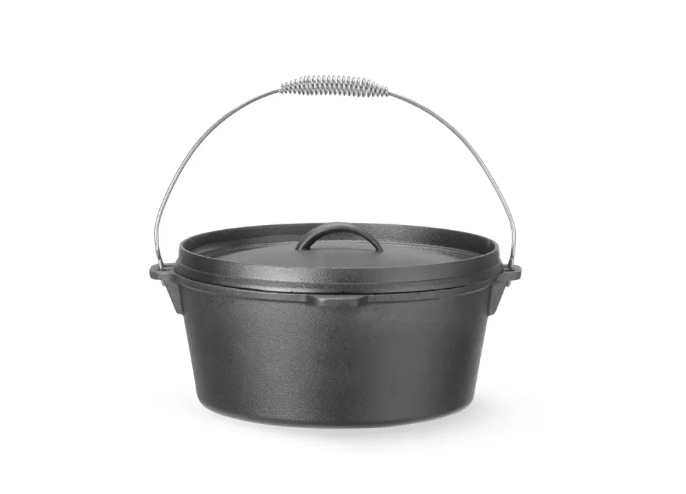 Støpejernsgryte / dutch oven med lokk på 7,2 liter – tradisjonell og jevn matlaging