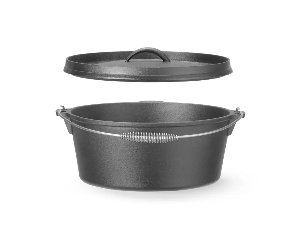 Støpejernsgryte / dutch oven med lokk på 7,2 liter – tradisjonell og jevn matlaging