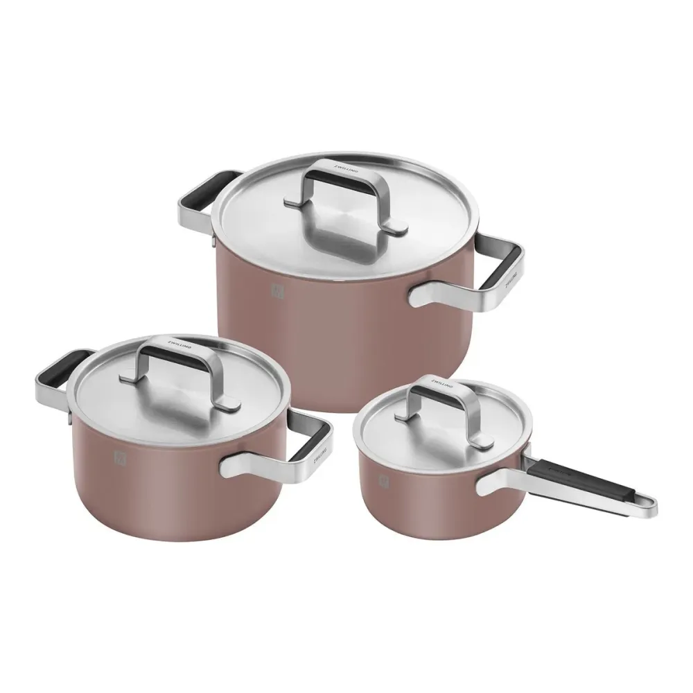 Grytesett, 3 stk, 18/10 rustfritt stål, rose - ZWILLING PURE