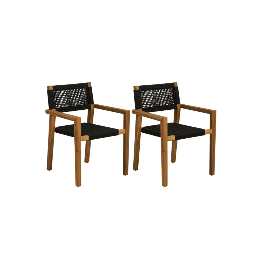 2-pk Anzio hagestol sort/natur
