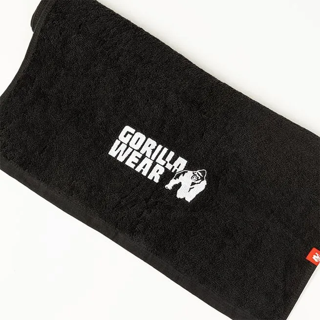 Gorilla Wear Zip Pocket Gym Towel, Black