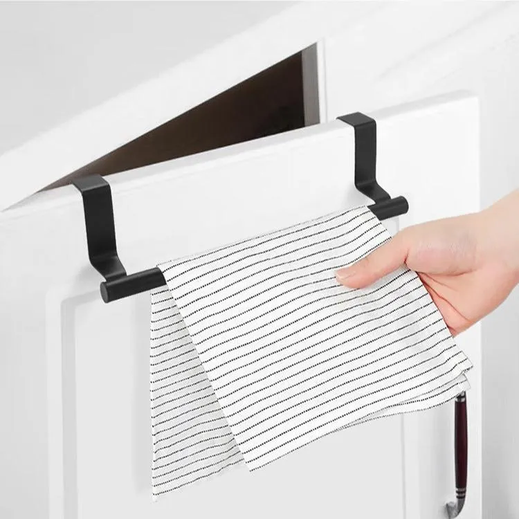 Håndkleholder, sort rustfritt metall