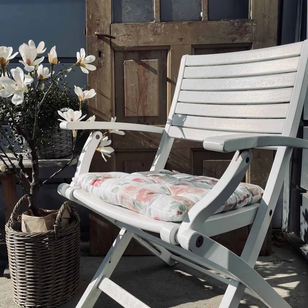 Futon hagepute – Store blomster 40×40