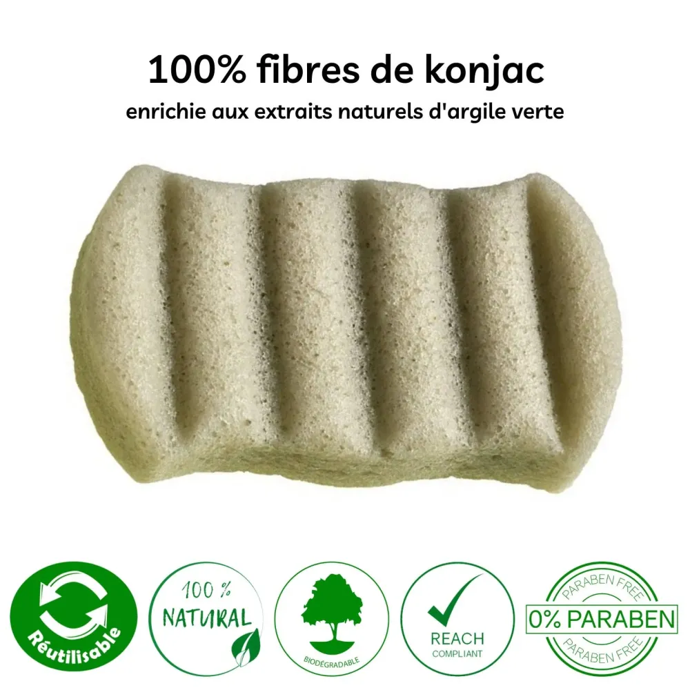 Konjac kroppssvamp med bambuskull – 100 % naturlig