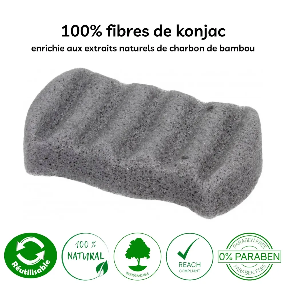 Konjac kroppssvamp med bambuskull – 100 % naturlig