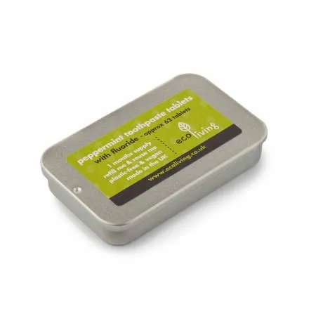 Tannkremtabletter med fluor – refillbar metallboks
