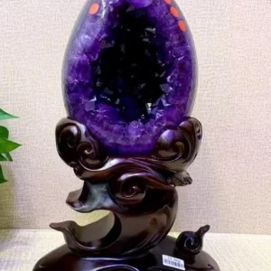 High Quality Uruguay Amethyst Dinosaur EGG 40x23cm - 12kg inkl. Asian Woodstand