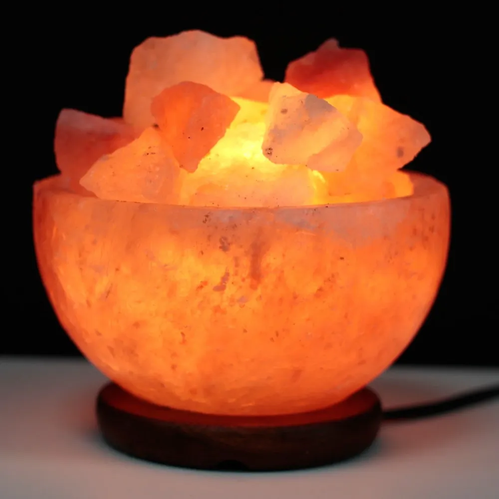 Himalaya Saltlampe Ildskål Med Biter 15x9cm
