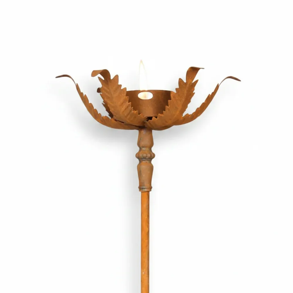 Fakkelholder i rust – 2 meter med fot