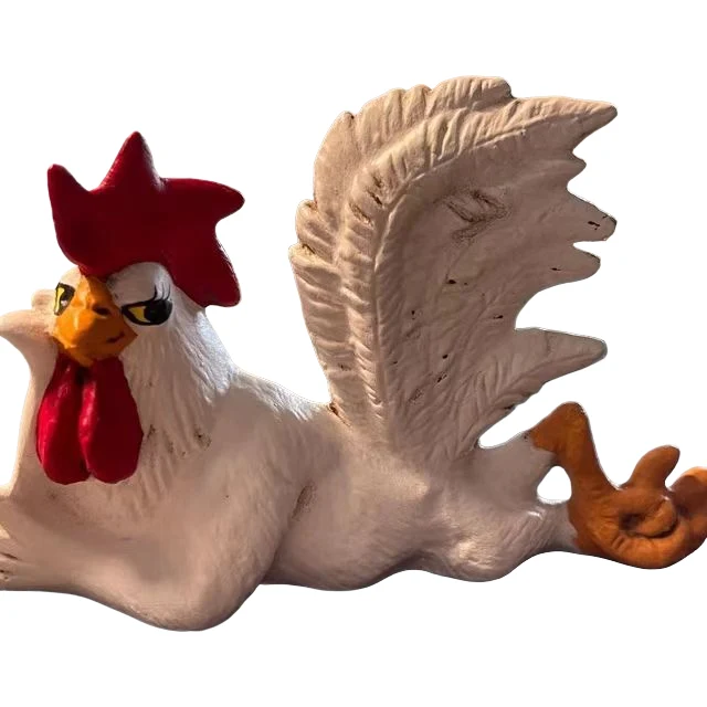 Big Rooster White Planking Creative Desktop Decoration Home Decoration Resin Craft
