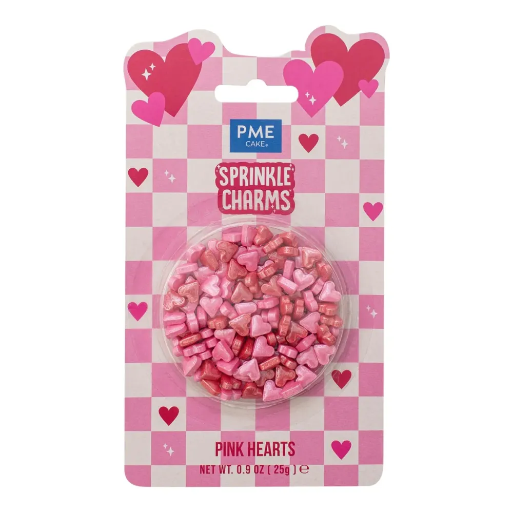 Kakestrøssel Rosa hjerter, 25g