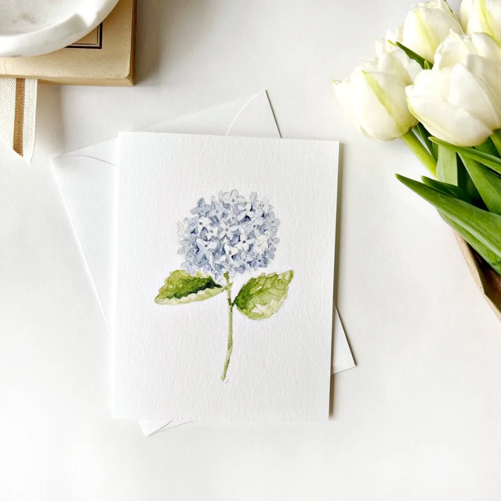 Kort 8 stk – Hortensia - Designet av Emily Lex