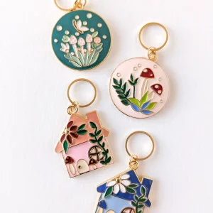 Maskemarkører med blomsterdekor – sett med 4
