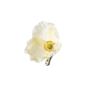 Valmue med klips - Cream