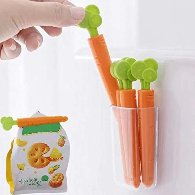 5PCS Matbeskyttelsesklips Gulrotform Luvikno