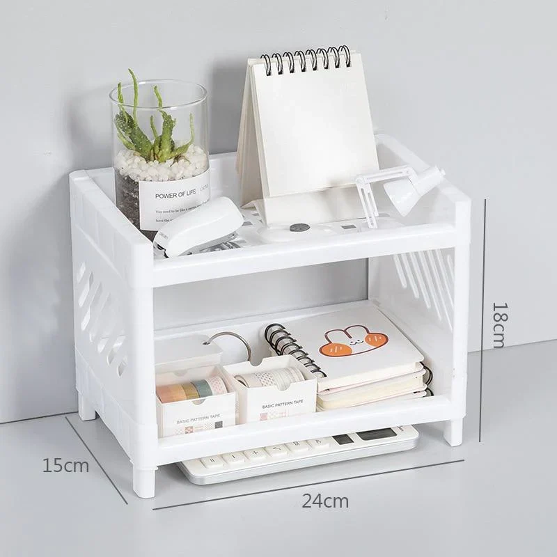 Dobbel Lag Plastic Stroge Organizer Shelf Luvikno