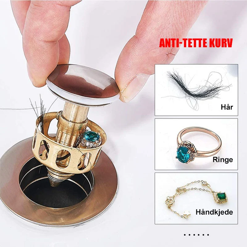 Universal avløpsfilter servantsprang