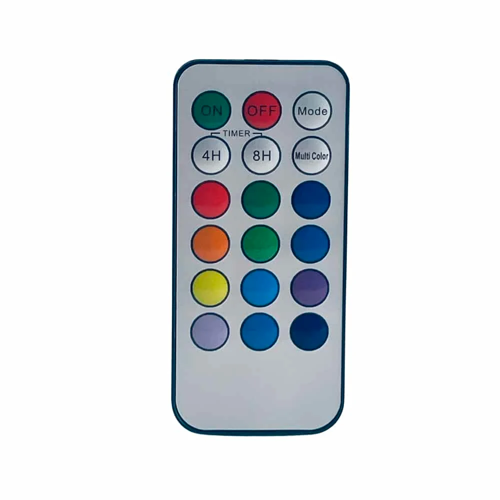 LED stearinlys - 3 stk. - 15/12/10 cm - m/fjernkontroll - 12 forskjellige farger