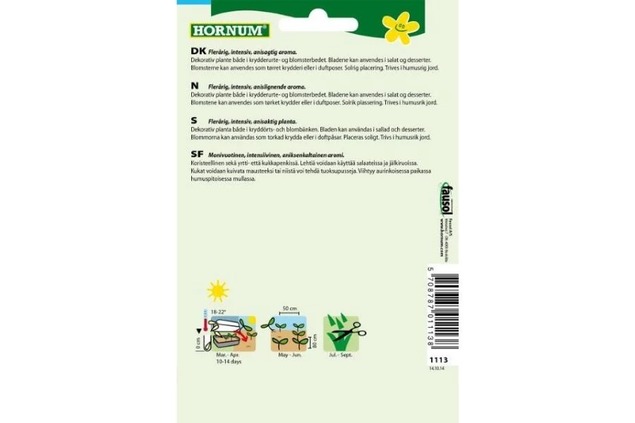 Indianermynte 'Anisisop' – Dekorativ og Aromatisk Flerårig Plantefrø