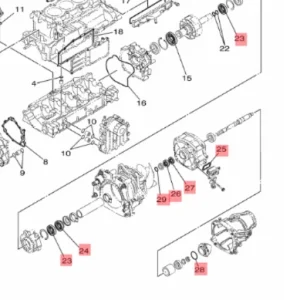 Pakningssett Vannjet Yamaha 6EW-W0001-20 – Jet Unit