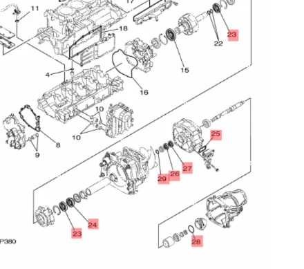Pakningssett Vannjet Yamaha 6EW-W0001-20 – Jet Unit