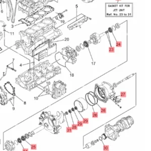 Yamaha 6GN-W0001-20 Jet Unit Pakningssett SVHO 2020+