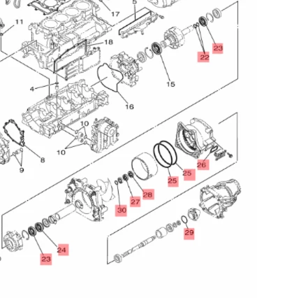 Yamaha 6S5-W0001-23 Pakningssett Jet Unit 2020+