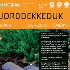 Jorddekkeduk sort 1,6 x 10 m