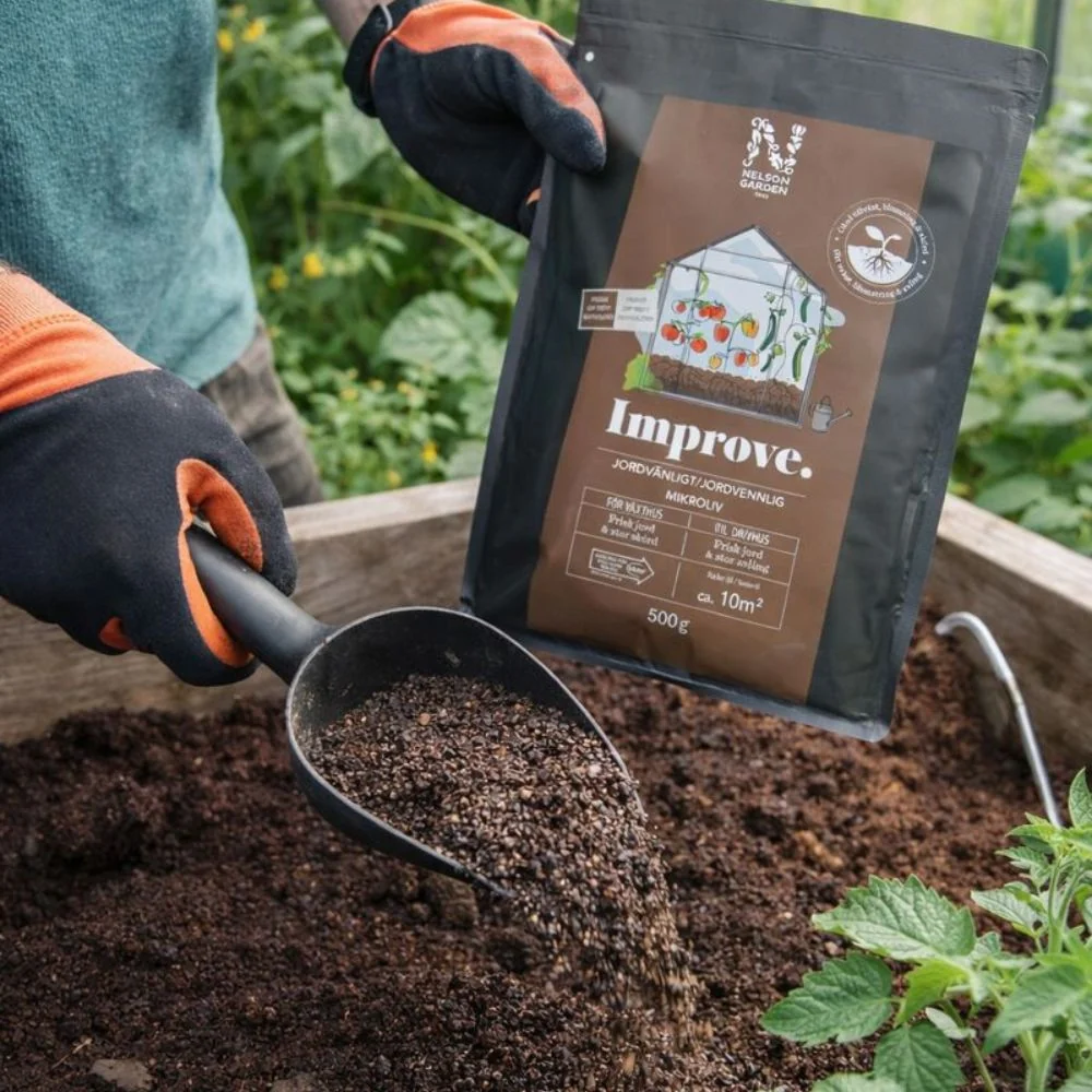 Jordvennlig mikroliv IMPROVE (500 g) – gjenoppretter jordhelse i drivhus