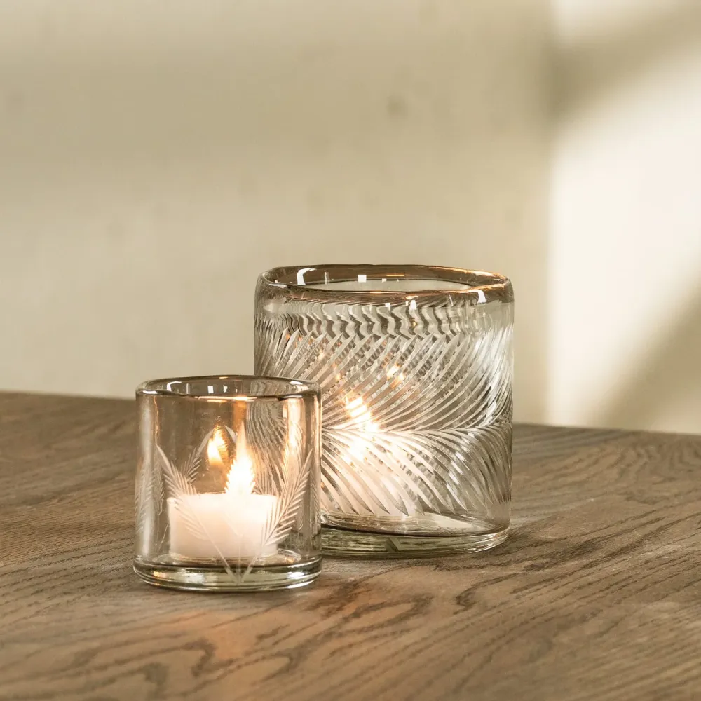 Telysholder Votive med blader Ø:6,5