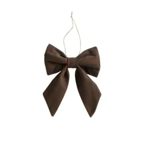 Christmas bow, 17x10 cm, recycled cotton, brown