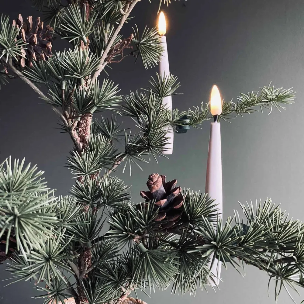Juletrelys med 10 lys på klemme - 3D-veke // inkl. fjernkontroll