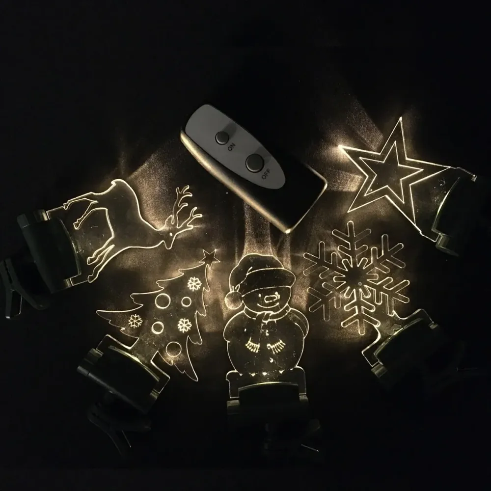 Trådløs LED motiver t/juletre eller vindu – inkl. fjernkontroll