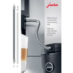 Jura Melkeslange med mantel i rustfritt stål HP3