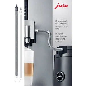 Jura Melkeslange med mantel i rustfritt stål HP2