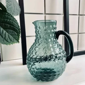 Glasskanne med dots - Salviegrønn