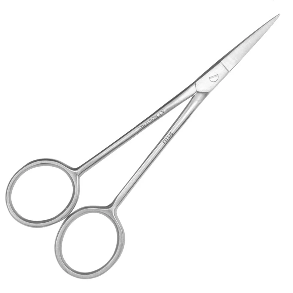 Fin trådsaks | broderisaks | symaskinssaks med rett skjær | 11,5 cm total lengde | av rustfritt stål