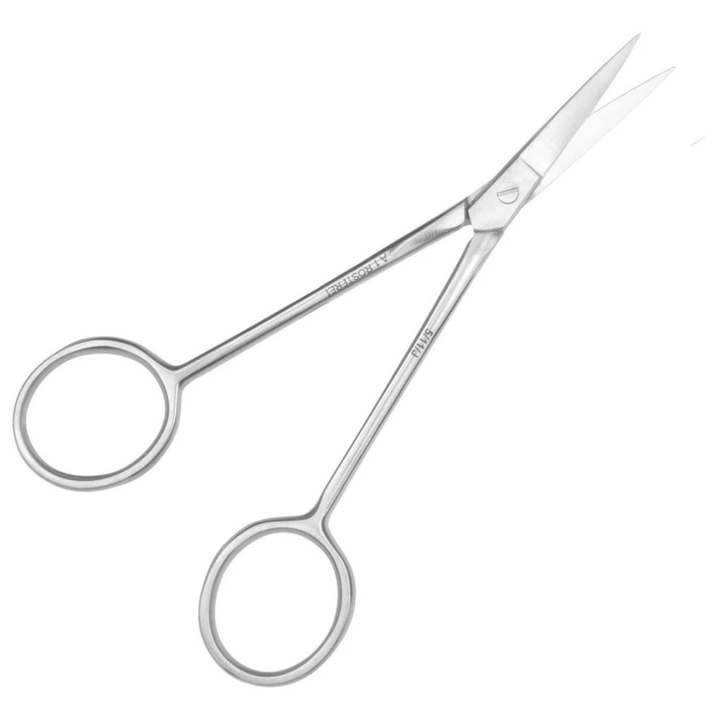 Fin trådsaks | broderisaks | symaskinssaks med rett skjær | 11,5 cm total lengde | av rustfritt stål