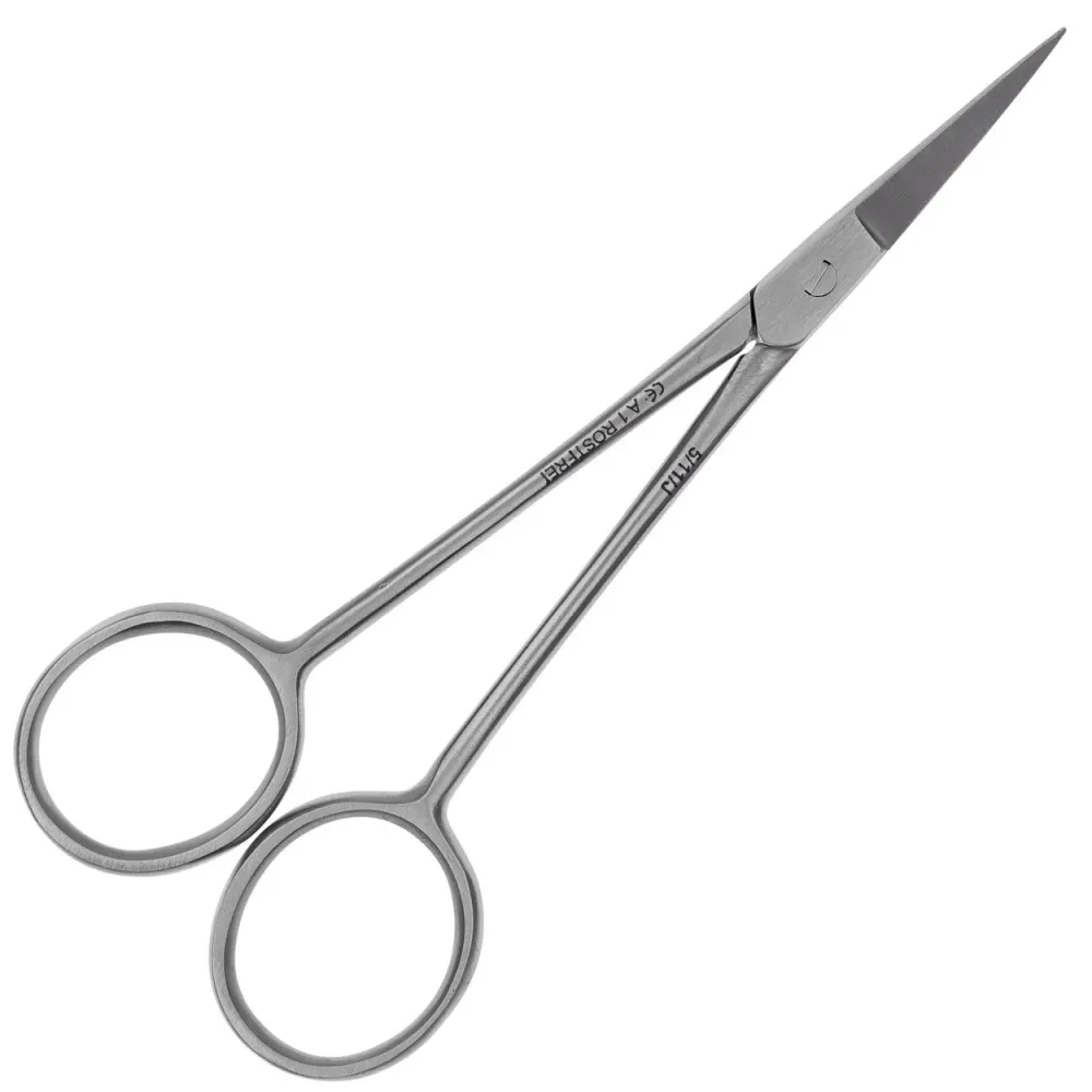 Fin trådsaks | broderisaks | symaskinssaks med rett skjær | 11,5 cm total lengde | av rustfritt stål