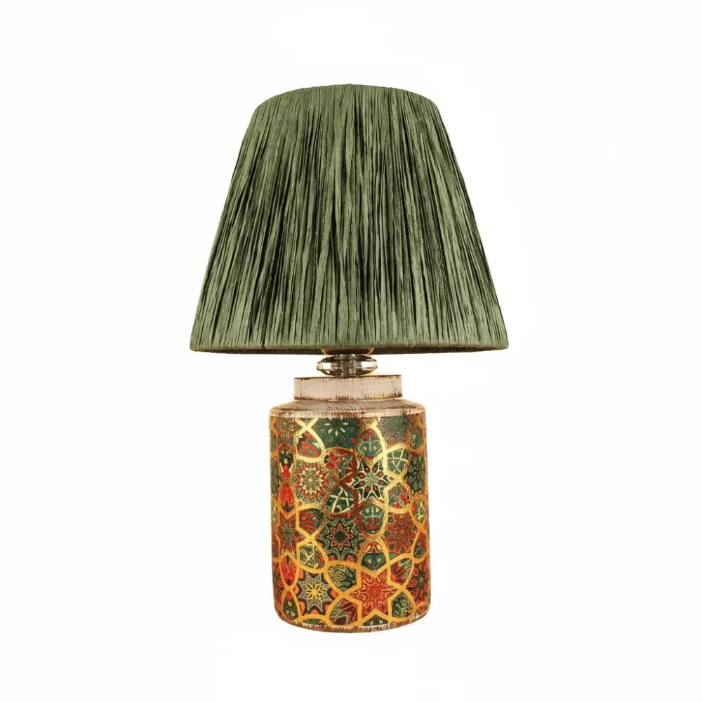 Keramisk bordlampe Grønn
