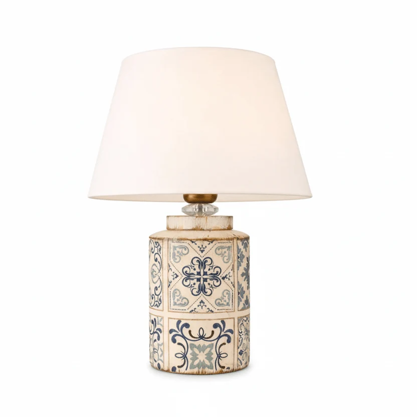 Keramisk bordlampe Hvit