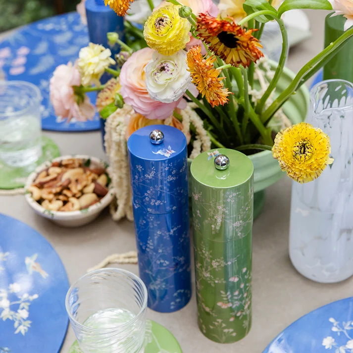 Grønn Chinoiserie salt- eller pepperkvern