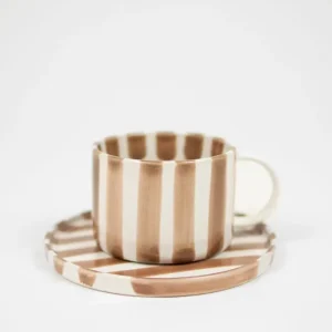 Monica kopp med fat – Beige