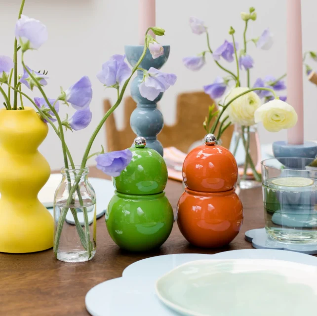 Small Bobbin Salt & Pepper Mill Green