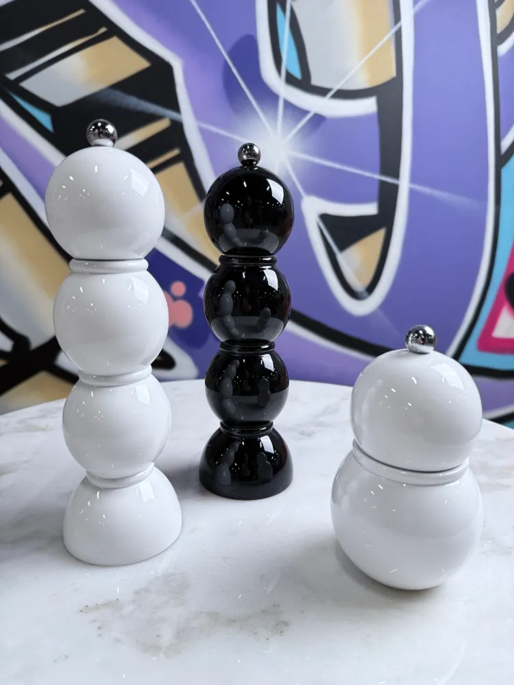 Small Bobbin Salt & Pepper Mill White