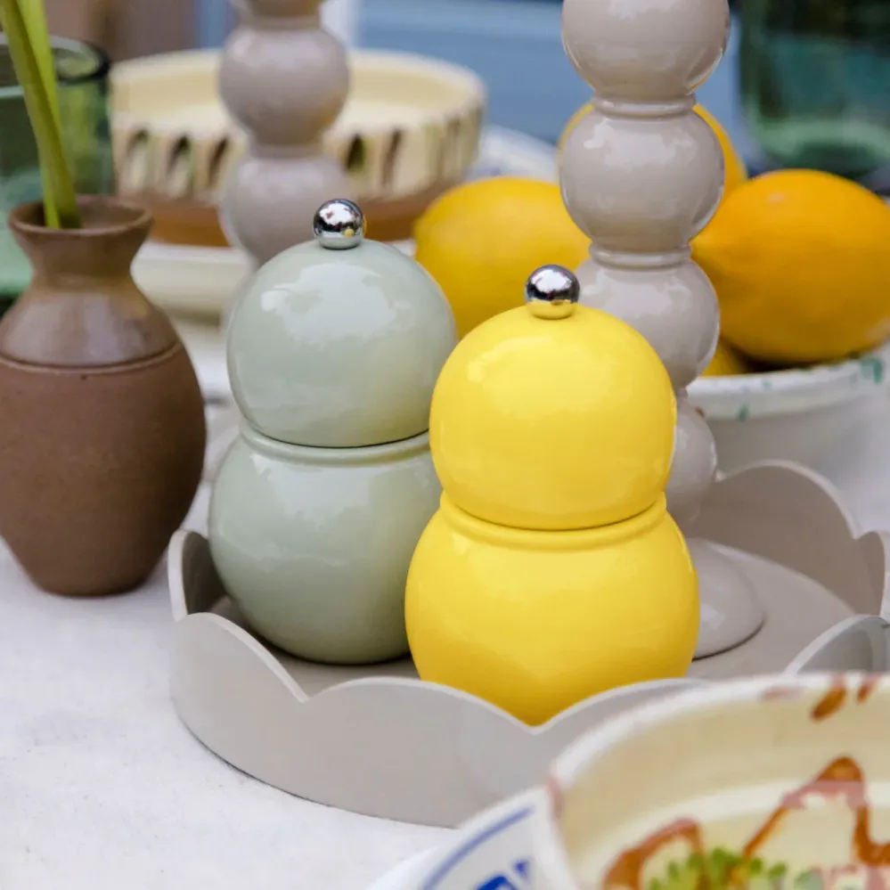 Small Bobbin Salt & Pepper Mill Yellow